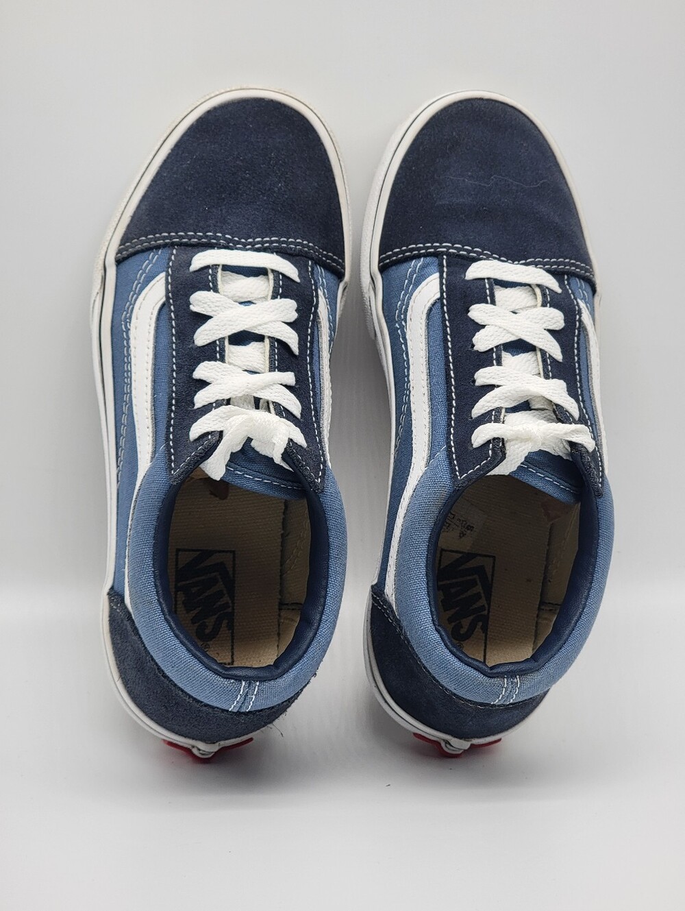 Vans Old Skool Skate Shoe - Big Kid - Navy / White Sz 2.5